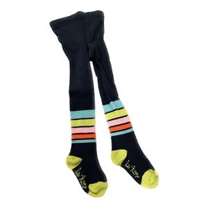 Toddler navy blue colorful striped tights 12-24M